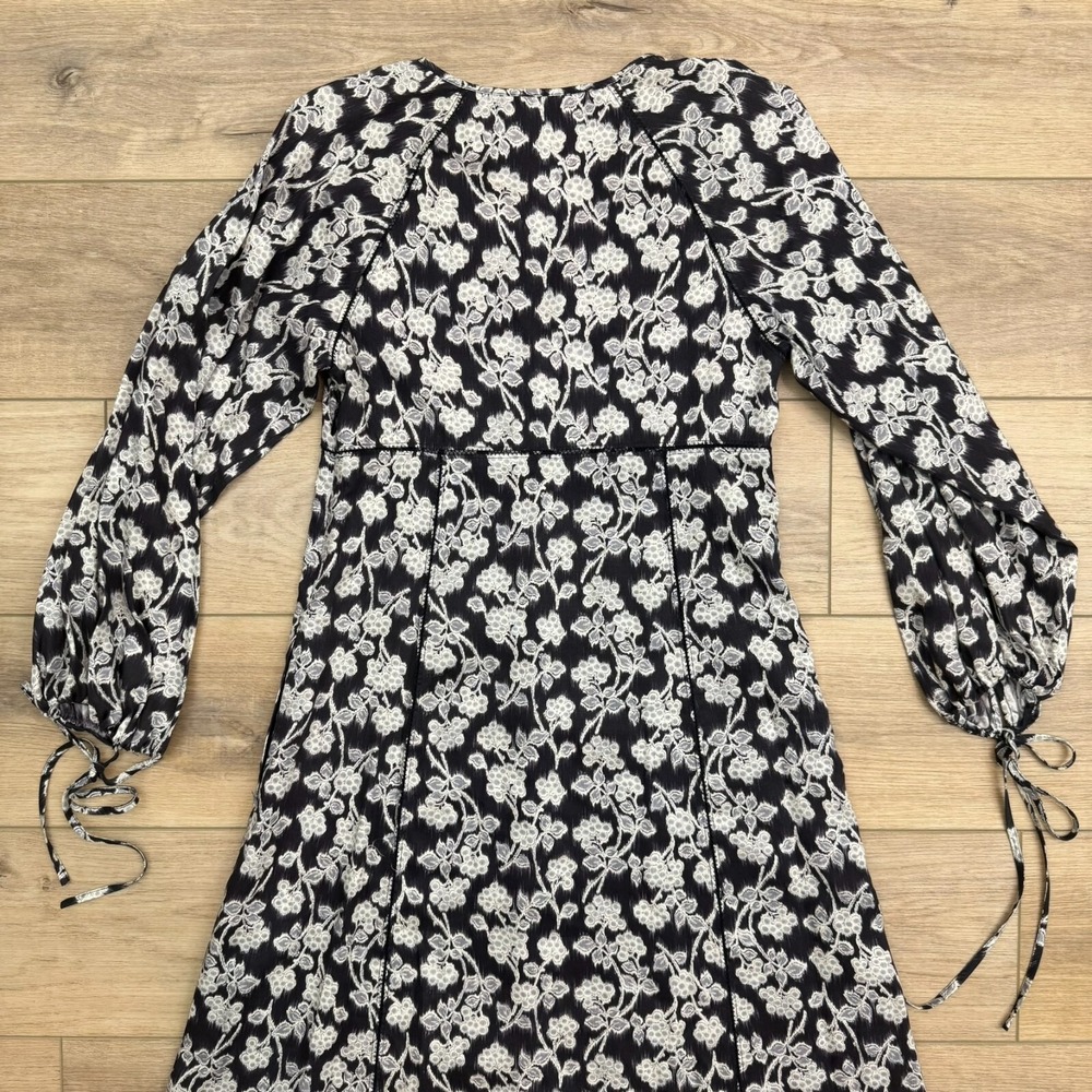 Rebecca Taylor Alicia Floral Midi Dress Long Sleeve Lined Boho Pockets‎ - Picture 7 of 16